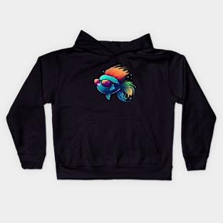 COOL BETTA FISH WITH SUNGLASSES Kids Hoodie